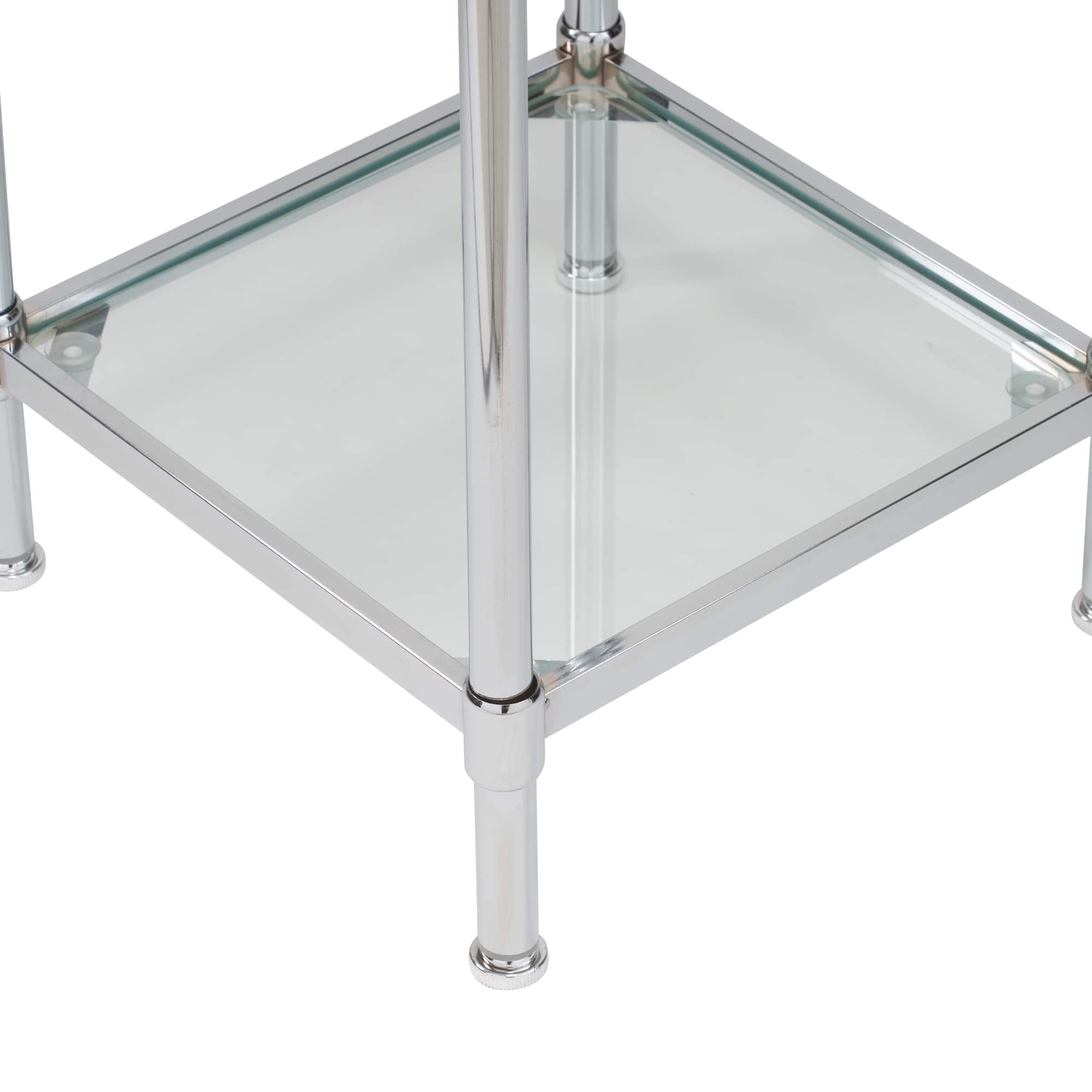 Organize It All Free Standing 4-Tier Glass Shelf Tower